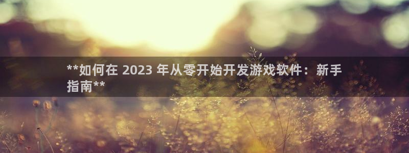 沐鸣2官方：**如何在 2023 年从零开始开发游戏软件：新手
指南**